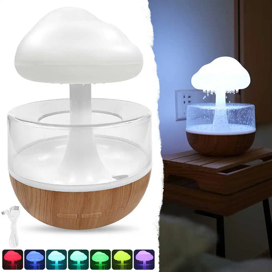 CloudVeil Rain Diffuser™ — Rain Cloud Aroma Humidifier with 7 LED Modes